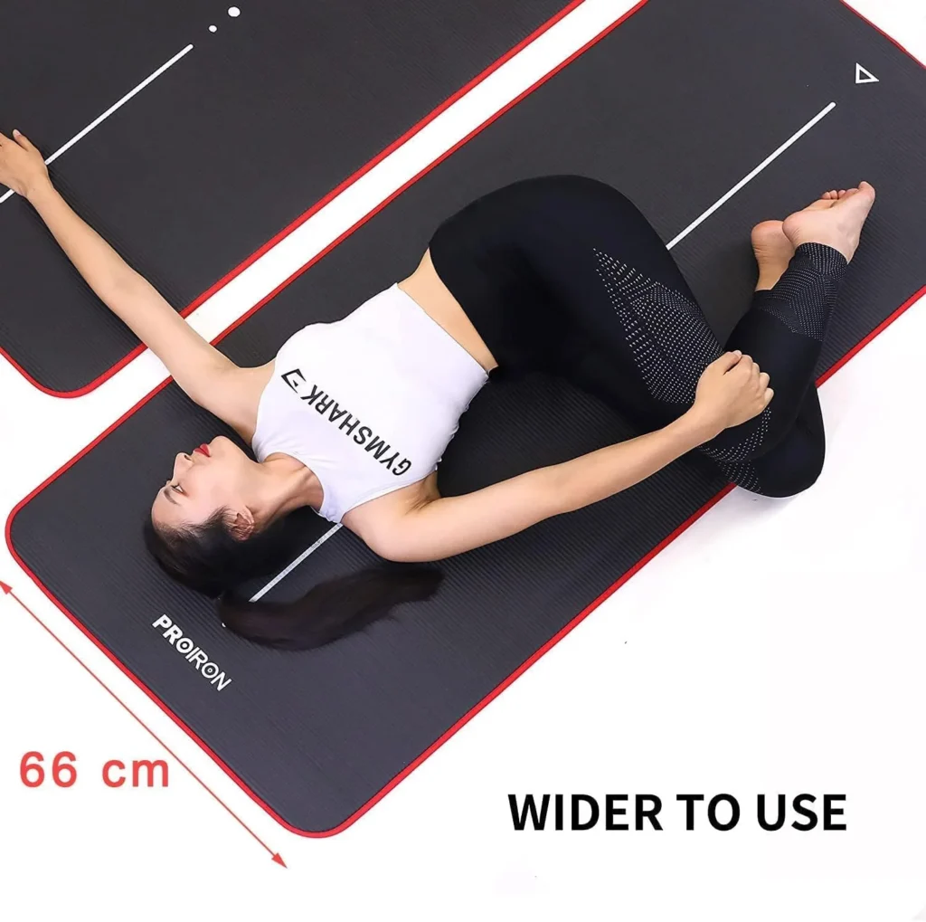 Tapis de Fitness Entraînement Maison Gym avec Sangle de Transport -1830 mm x 660 mm x 10 mm - Pour une utilisation intensive